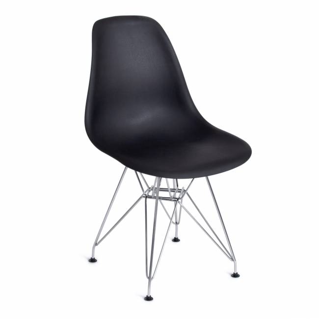 Стул CINDY IRON CHAIR (EAMES) (mod. 002) металл, пластик, 51x46x82,5, черный (Комплект из 4 шт.) черный металл, пластик